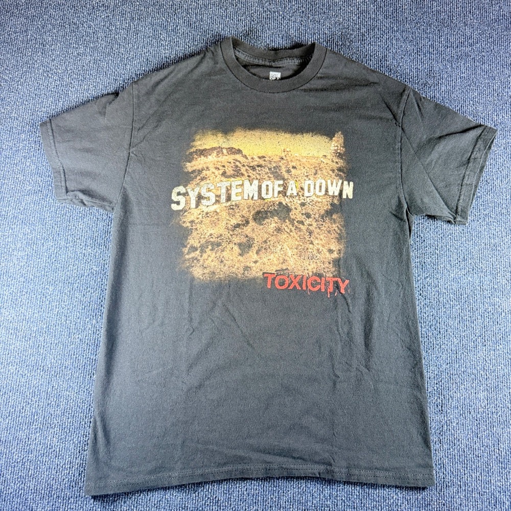 System of a Down Mens T-Shirt M 18.5x26.5 Black Toxicity Album Cotton Band